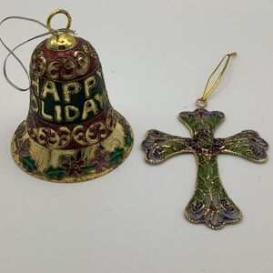 Bell and Cross Christmas Ornaments